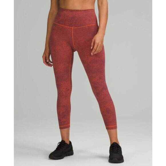 LULULEMON Wunder Train High-Rise Crop 23" Size 6 Crackle Glaze Vintage Orange - Picture 4 of 9